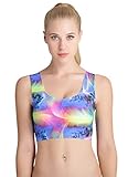 Lttcbro Women's 3D Printed Seamless Bra Activewear Top Wireless Sports Bra Yoga Vest
