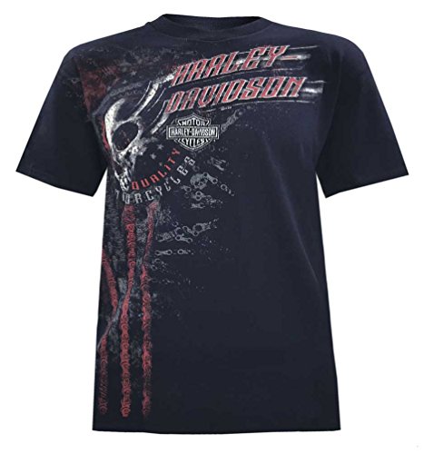 Harley-Davidson Men's Daring Ride Short Sleeve Crew-Neck Tee, Navy 5L33-HF57 (L)