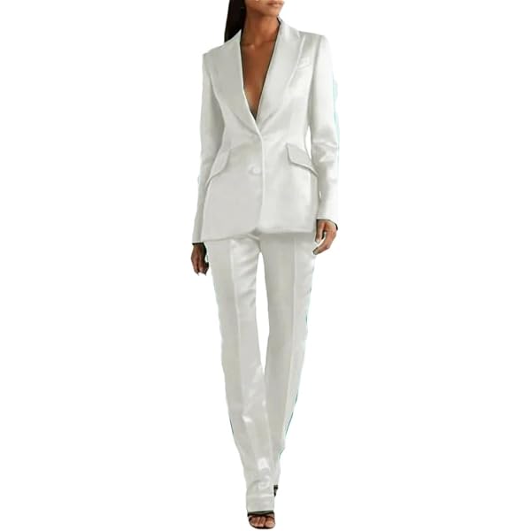 SUSIELADY Women's Blazer Suits Two Piece Solid Work Pant Suit for Women  Business Office Lady Suits Sets (Bl01-white, Medium) at Amazon Women's  Clothing store