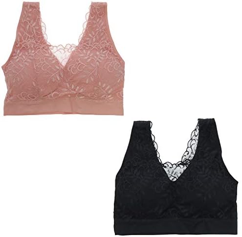 Delta Burke Intimates Women's Queen Size Lacey Seamless Comfort Bralette Set