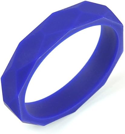 Aishine Teether -Natural Pain Reduce Rainbow Silicone Teething Nursing Breastfeeding Bracelet for Mom &amp; Baby-Educational Organic Food Grade Jewelry ( Dark Blue )