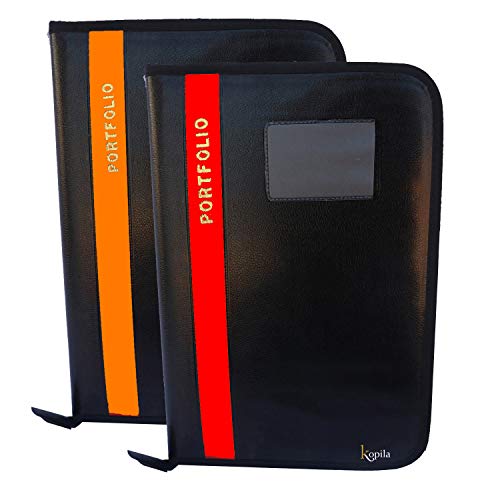 KOPILA 20 Leafs Office File/Document Bag/Zip Files/Conference File/Certificate File Folder for Office & School College Set of – 2 Orange & Red