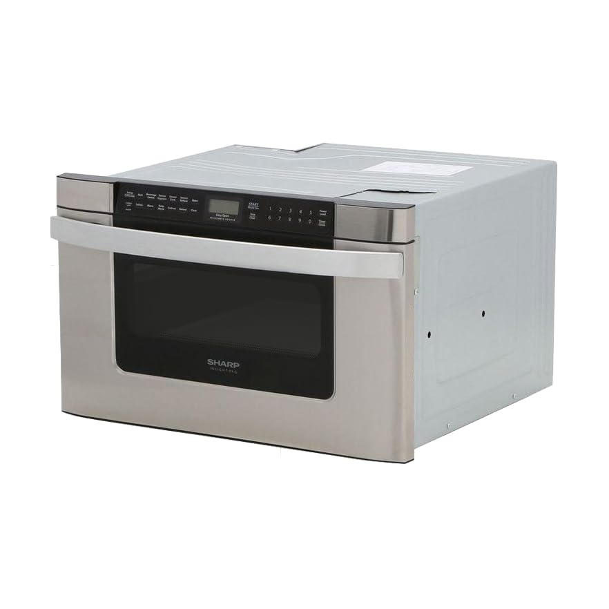 SHARP KB6524PSY Microwave Drawer Oven, 24-inch, 1.2 Cubic Feet, 950 Watt, Angled Touch Control Panel, Stainless Steel