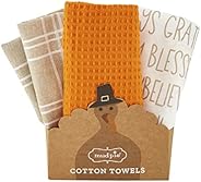 Mud Pie Fall Set of 3 Towels, Always Thankful, 26" x 