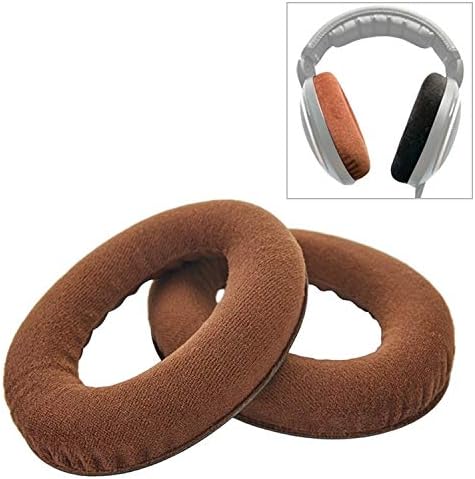 Phone Accessories 2 PCS For Sennheiser HD515 / HD555 / HD595 / HD598 / HD558 / PC360 Flannel Earphone Cushion Cover Earmuffs Replacement Earpads with Tone Tuning Cotton (Black) ( Color : Brown )