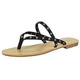 Sandalup Women's Strappy Thong Sandals with Rivets