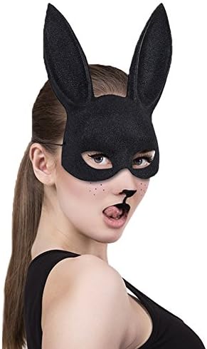 Letsparty Halloween Party Women's Masquerade Bunny Rabbit Mask - Black