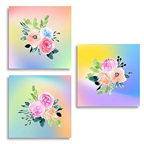 3 Piece Canvas Wall Art - Colorful Quotes - Modern Home Art Stretched and Framed Ready to Hang - 12"x12"x3 Panels