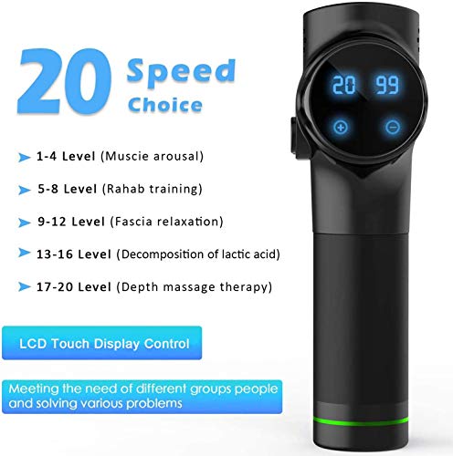 Massage-Gun-Deep-Tissue-Percussion-Muscle-Massager-Handheld-Electric-Body-Massager-Sports-Drill-Portable-Super-Quiet-Brushless-Motor-with-4-Massage-Heads-and-6-Adjustable-Speed