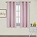NICETOWN Nursery Essential Thermal Insulated Solid Grommet Top Blackout Curtains/Drapes (1 Pair,42 x 63 inches in Baby Pink) primary