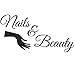 BooDecal Large Bar Collage Salon Decals Nails and Beauty Hair Salon Slogan Varnish Polish Manicure Nail Quotes Wall Decals Stickers Letterings Vinyl Stickers Shop Window Decorations 39 in x 20 in