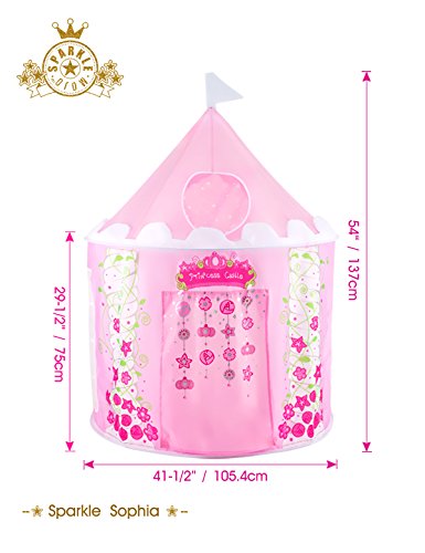 Bestmart INC Children's Play Tent Tunnels Princess Castle Indoor Outdoor Play House Halloween Christmas Theme Party Play Hut Birthday Gift, Premium Quality/Safety Certified as per ASTM