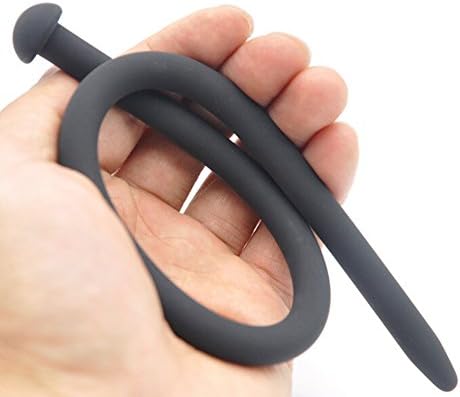 Binpure Adult Silica Gel Urethral Stretching Bladder Toys Stimulate Relaxing Toys Hand Vibrating (Dia 11.5mm, Black)