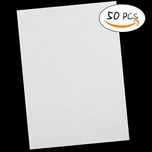 50 Pcs Carbon Transfer Paper Tracing Paper 11.7"Ã—8.3" for Transfer Pattern on Wood, Paper, Canvas (White)