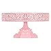 Amalfi Decor Cake Stand, Round Metal Pedestal Holder, Pink, 12 Inches