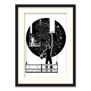 Black Paper Framed Canvas Wall Art for Living Room, Bedroom Black and White City Map Canvas Prints for Home Decoration Ready to Hanging - 23x31 inches