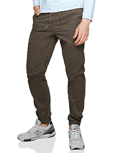 Match Men's Loose Fit Chino Washed Jogger Pant (40, 6535 Dark khaki)