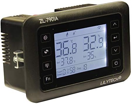 Hylotele Intelligent PID Temperature Humidity Controller Multifunction Automatic Egg Incubator Thermometer with LCD Display and Two Sensor 100V-240V AC ZL-7901A