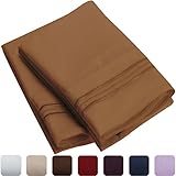 Mellanni Luxury Pillowcase Set - HIGHEST QUALITY Brushed Microfiber 1800 Bedding - Wrinkle, Fade, Stain Resistant - Hypoallergenic (Set of 2 Standard Size, Mocha)