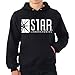 fresh tees Star Laboratories S.T.A.R. Labs Hooded Sweatshirt (X- Large, Black)