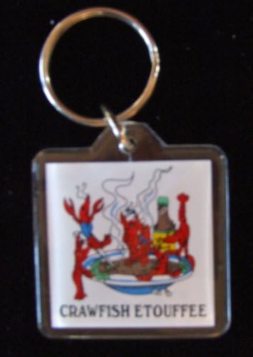 New Orleans Key Chain Ring Crawfish Etouffee Louisianna Cajun Creole Bayou