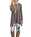Sanifer Women Lace Long Sleeve Tunic Top Blouse (X-Large, Coffee)
