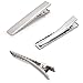 BronaGrand 100 Pieces Alligator Hair Clip Flat Top with Teeth Silver (1.77 Inch)