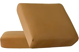 HOOBUY Waterproof Couch Cushion Cover 2Pieces Stretch Sofa Slipcovers Furniture Protector with Elastic Suitable for Loveseat,2 Seater Sofa (2, Camel)