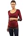 PattyBoutik Mama Trim Scoop Neck Maternity Tunic Top (Burgundy with Gray M)