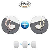 Finger ring holder for back of cell phone. [2 pcs + 3 Car mount hooks] SALEX 360° rotation universal metal loop hand grip stand with mirror and cat ears fits for Magnetic Mount [Gold+Rose Gold/Pink]