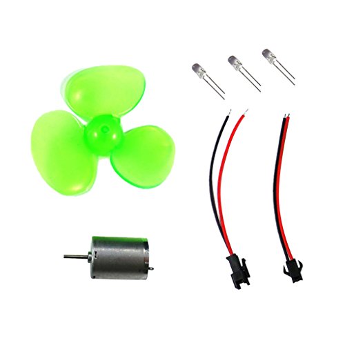 Blesiya 90mm Dia. Wind Turbines Generator DC Motor Fan LED Display Toy Project DIY Kits Set