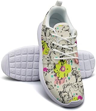 NUMOB Men's Floral Bunny Rabbit Fox Forest Sneakers Breathable Casual Sport Shoes