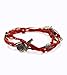 Heart & Hamsa Multi Charms Double Wrapping Handmade Bracelet in Red for Love and Happiness