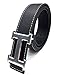 Maikun H Letter Silver Buckle Black Leather Belt 100cm for Waist Size 28-30