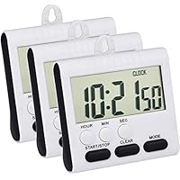 BOZLIZ - Kitchen Timers - 3 Pack 24 Hours Magnetic Timers With Digital Alarm Clock Timer Loud And Big Screen - Clock Vintage Duck Magnetic Decorative Multipack Durable Bulk Chicken Digits Cool Lou