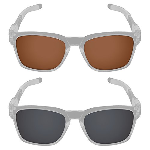 Galvanic Replacement Lenses for Oakley Catalyst Sunglasses - Amber + Black Polarized - Combo Pack