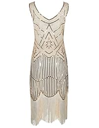 Ro Rox Great Gatsby 1920 vestido de fiesta de cóctel con borla de lentejuelas