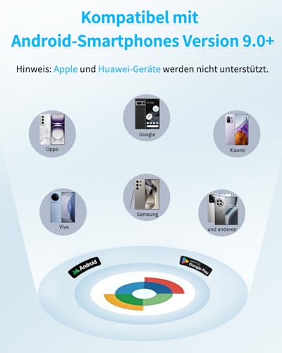 Tracker Android Smart Tag (Android Only) Key Finder Compatible with Google Find Hub App IP67 Tracker Tag Bluetooth KeyFinder for Suitcase/Luggage/Wallet