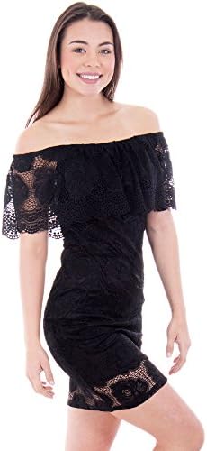 Mesmer Made In USA Rose Lace Off-Shoulder Bodycon Minidress