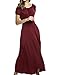 Meaneor Women Boho Cap Sleeve Smocked Waist Tiered Renaissance Party Maxi Dress