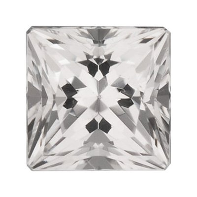 Instagem 1.88-2.10 Cts of 7x7 mm AA Princess White Topaz (1 pc) Loose Gemstone