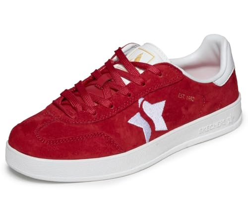 Damen Academy Court Charm Turnschuhe, Red Leather/Trim, 39 EU