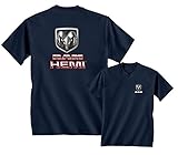 RAM HEMI Logo Dodge Emblem Mopar Badge T-Shirt, Navy, XL