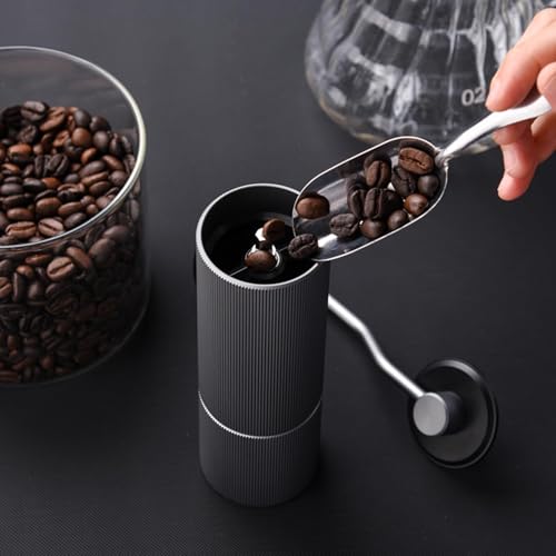Gywjioy Manual Coffee Grinder B2，Hand Coffee Grinder with Stainless Steel 38mm Contemporary Conical Burr，Capacity 25g ，Adjustable Setting High-Precision Double Bearing Positioning (Black)