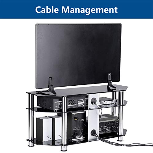 image for Rfiver Corner Floor TV Stand with Cable Management for TVs up to 55