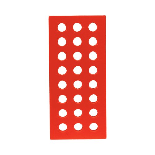 Bel-Art M18848-0123 Magic Touch Red Foam Floating Tube Rectangular Rack; For 15ml Tubes, 24 Places