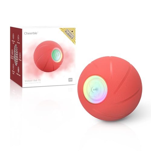 Photo 1 of Cheerble [Enhanced Rubber Version Smart Interactive Dog Toy, Wicked Ball PE, Automatic Moving Bouncing Rotating Ball, Active Rolling Ball for Medium Large Dogs Boredom with LED Lights (PE)