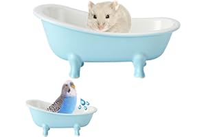 KnocKconK Cute Hamster Bed, Small Animal Ice Bathtub, Sand Bath Container Accessories Cage Toys, Ceramic Relax Habitat House, Sleep Pad Nest for Hamster, Food Bowl for Guinea Pigs/Squirrel/Chinchilla