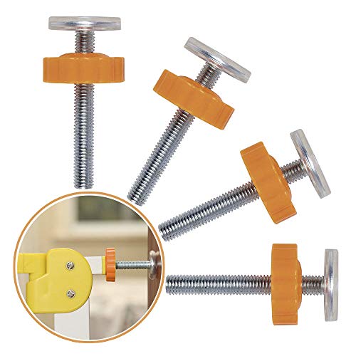 OFUN 4 Pack Baby Gates Wall Cups + 4 Pack M10 Pressure Gates Threaded Spindle Rods, Safety Wall Bumpers Guard Baby Gates Spindle Rods Kit for Pet Child Kid Walk Through Pressure Mounted Gates Guard - Thumbnail 5