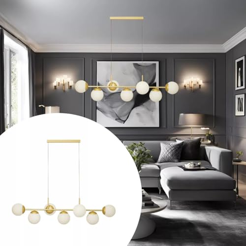 Lustre Pendente Jabuticaba 7 globos E27 Alumínio Dourado